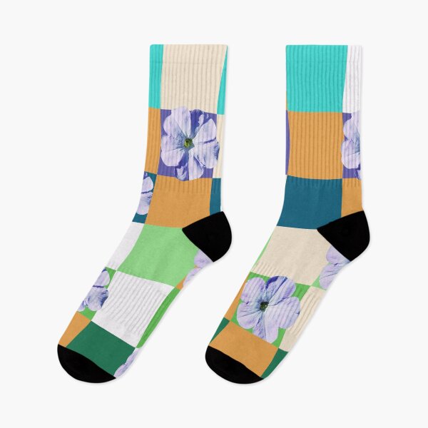 Item preview, Delicate Purple Petunias on Geometric Squares designed and sold by inspiration3.