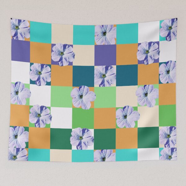 Item preview, Delicate Purple Petunias on Geometric Squares designed and sold by inspiration3.