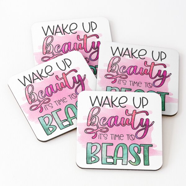 Item preview, Beauty Its Time To Beast Funny Gym Workout Motivation Quote designed and sold by LunaPixelStudio.