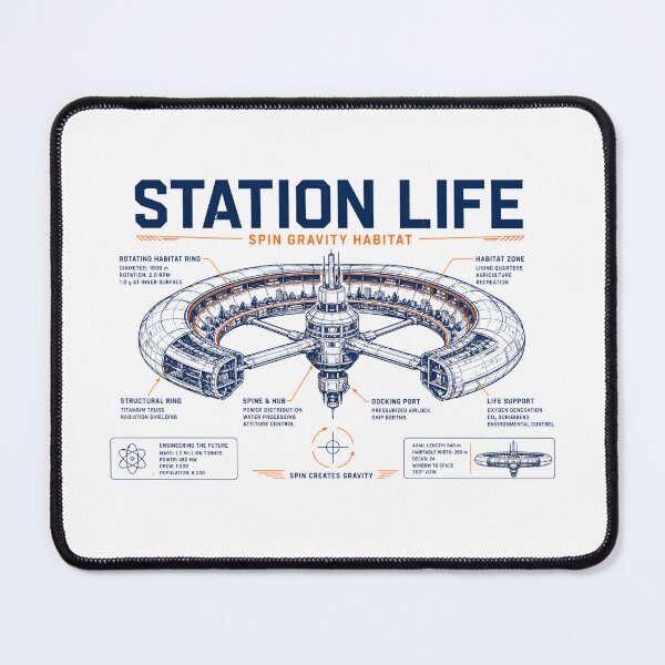Item preview, Station Life Spin Gravity Habitat Sci-Fi Blueprint designed and sold by Fenay Designs.