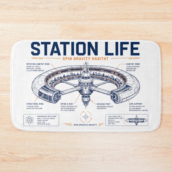 Item preview, Station Life Spin Gravity Habitat Sci-Fi Blueprint designed and sold by Fenay Designs.