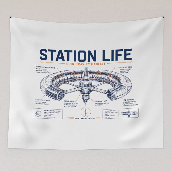 Item preview, Station Life Spin Gravity Habitat Sci-Fi Blueprint designed and sold by Fenay Designs.