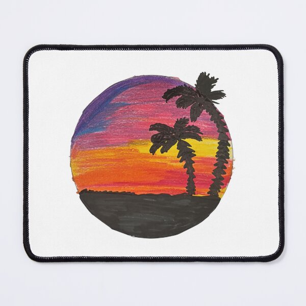 Item preview, Black Palm Trees Silhouette Against Sunset Sky designed and sold by Pink-Blossoms.