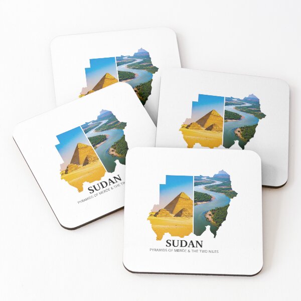 Item preview, Sudan Heritage - Pyramids of Meroe & The Two Niles Map Art designed and sold by AbulailArt.