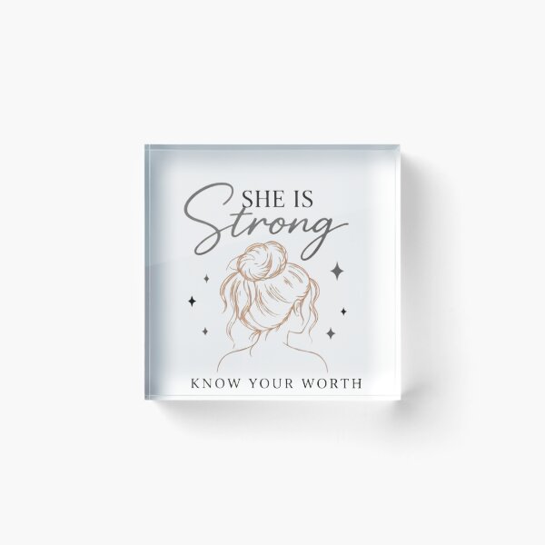 Item preview, She Is Strong Know Your Worth Woman Silhouette designed and sold by RizziesDesign.