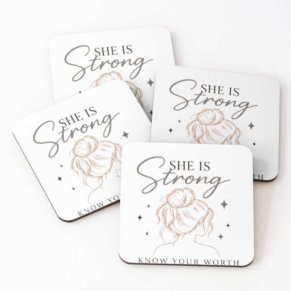 Item preview, She Is Strong Know Your Worth Woman Silhouette designed and sold by RizziesDesign.