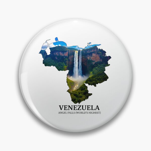 Item preview, Venezuela Angel Falls - World's Highest Waterfall Map Art designed and sold by AbulailArt.