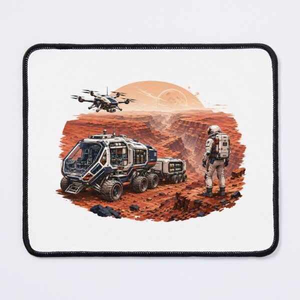 Item preview, Mars Exploration Astronaut And Rover Sci-Fi Landscape designed and sold by Fenay Designs.
