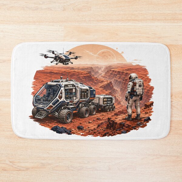 Item preview, Mars Exploration Astronaut And Rover Sci-Fi Landscape designed and sold by Fenay Designs.