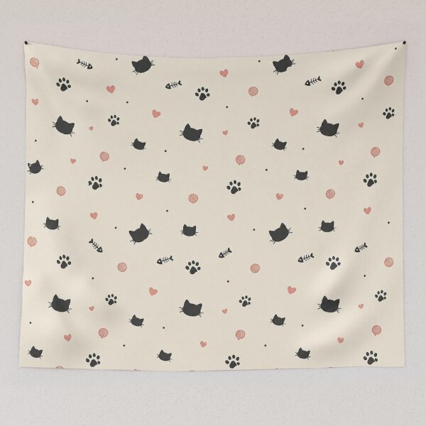 Item preview, Cute Cat Pattern Design | Minimal Cat & Paw Seamless Print | Aesthetic Pet Lover Pattern designed and sold by IconicDesignsXd.