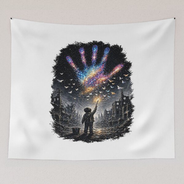 Item preview, Galaxy Hand Reach For Stars Art designed and sold by InkNovaLab.