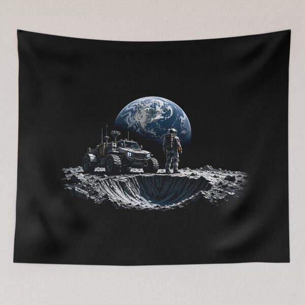 Item preview, Lunar Exploration Astronaut And Rover Earth View designed and sold by Fenay Designs.