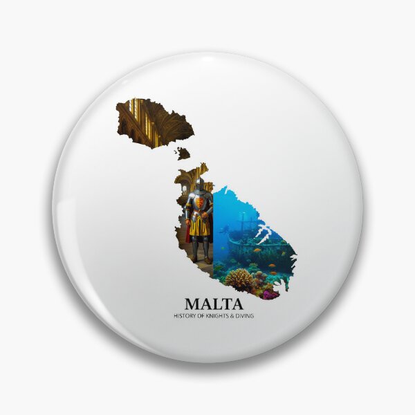 Item preview, Malta Heritage - Knights of St. John & Deep Sea Diving Map Art designed and sold by AbulailArt.