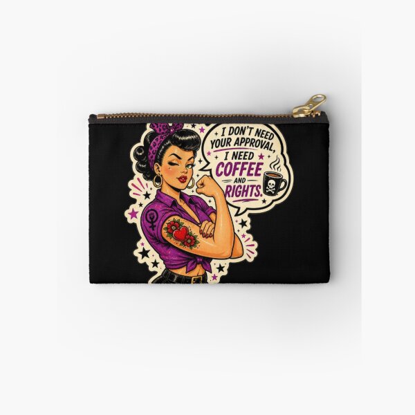 Item preview, Coffee and Rights Retro Rockabilly Girl designed and sold by Rebel Femme Studio.