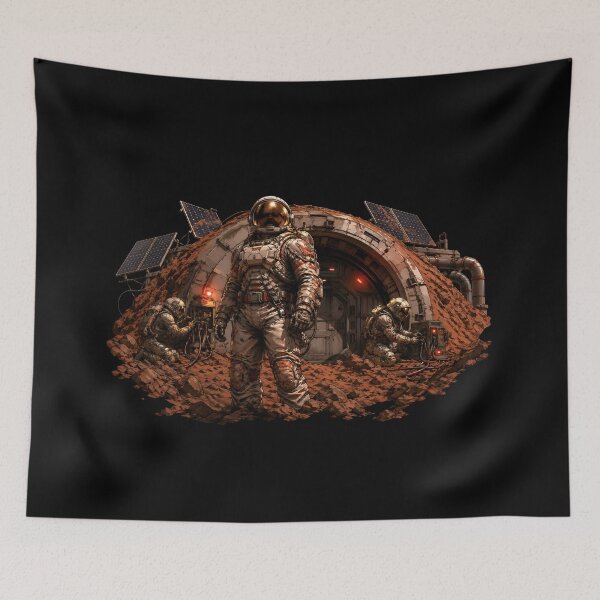Item preview, Mars Colony Astronauts Repairing Habitat Base designed and sold by Fenay Designs.