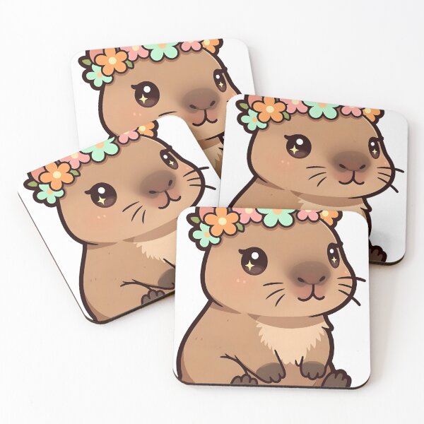 Item preview, Cute Capybara Flower Crown Sticker designed and sold by EDAE.
