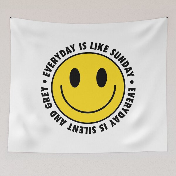 Item preview, Everyday Is Like Sunday – Smiley Melancholy Spiral (Black Lettering) designed and sold by didijuca.