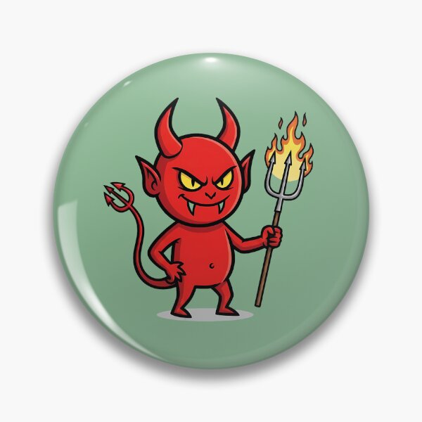 Item preview, Cute Little Red Devil Cartoon Character With Pitchfork designed and sold by ArtdesignsA.