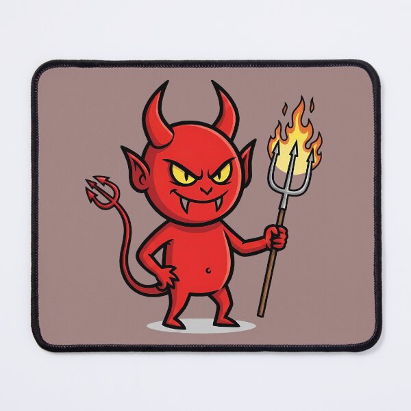 Item preview, Cute Little Red Devil Cartoon Character With Pitchfork designed and sold by ArtdesignsA.
