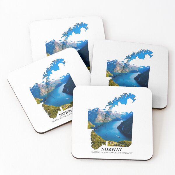 Item preview, Norway Majestic Fjords - Scenic Mountain Seascape Map Art designed and sold by AbulailArt.