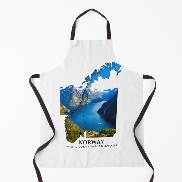 Item preview, Norway Majestic Fjords - Scenic Mountain Seascape Map Art designed and sold by AbulailArt.