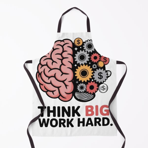 Item preview, Think Big Work Hard Motivation Brain Design designed and sold by Art Bloom Studio.