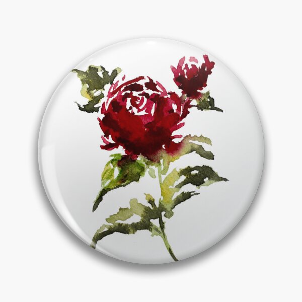 Item preview, Hand-painted Red Rose Watercolor Art Print | Red Rose Sticker designed and sold by Little Bloom Studio.