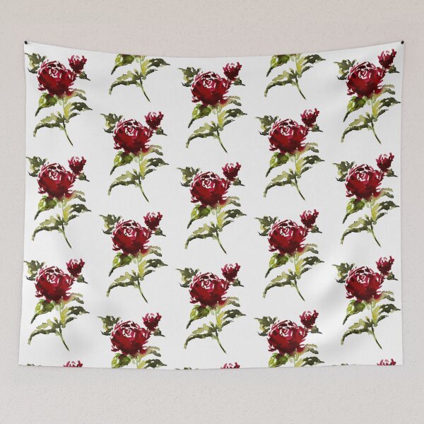 Item preview, Hand-painted Red Rose Watercolor Art Print | Red Rose Sticker designed and sold by Little Bloom Studio.