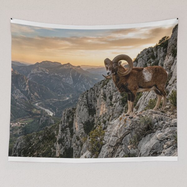 Item preview, Mouflon on a rocky cliff designed and sold by Malisa345.