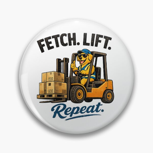 Item preview, Fetch Lift Repeat Forklift Dog Retro designed and sold by RetroNibylander.
