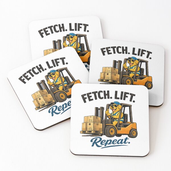 Item preview, Fetch Lift Repeat Forklift Dog Retro designed and sold by RetroNibylander.