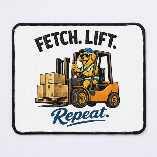 Item preview, Fetch Lift Repeat Forklift Dog Retro designed and sold by RetroNibylander.