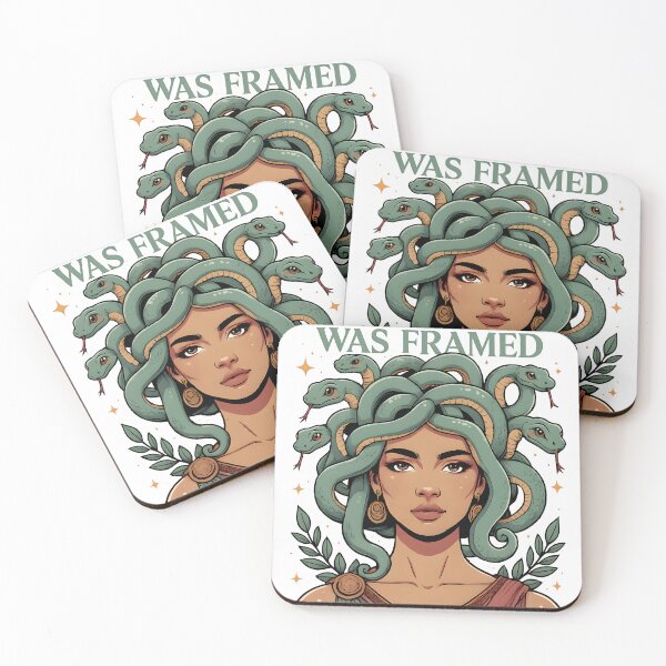 Item preview, Medusa Was Framed Feminist Greek Mythology Goddess Sticker designed and sold by EDAE.