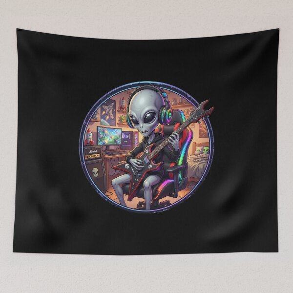 Item preview, Rock Star Alien Playing Electric Guitar designed and sold by Sunkhung.