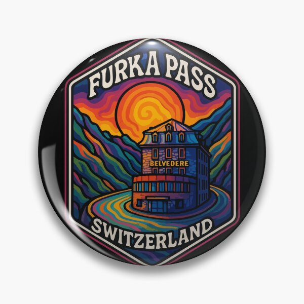 Item preview, Furka Pass Belvedere Hotel Switzerland Alpst Trippy Travel designed and sold by TomFrontierArt.