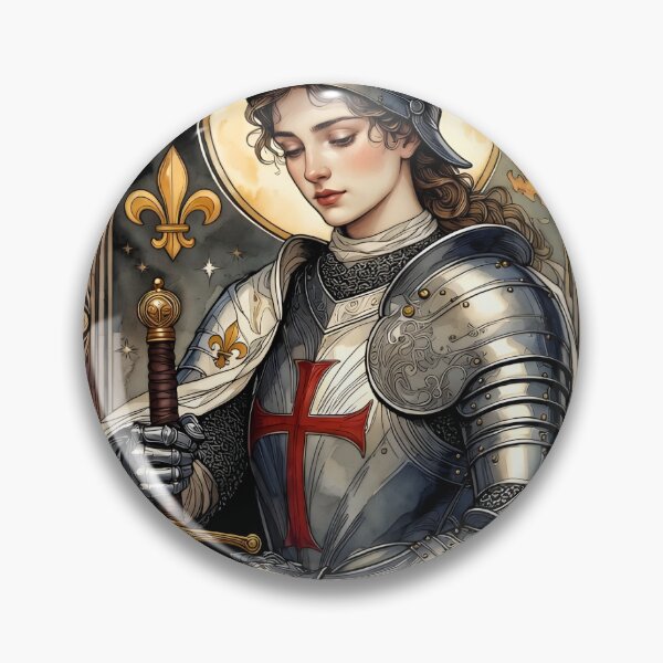 Item preview, Joan of Arc Jeanne D'Arc Patron Saint of Defiant Women Feminist Art Print designed and sold by EDAE.