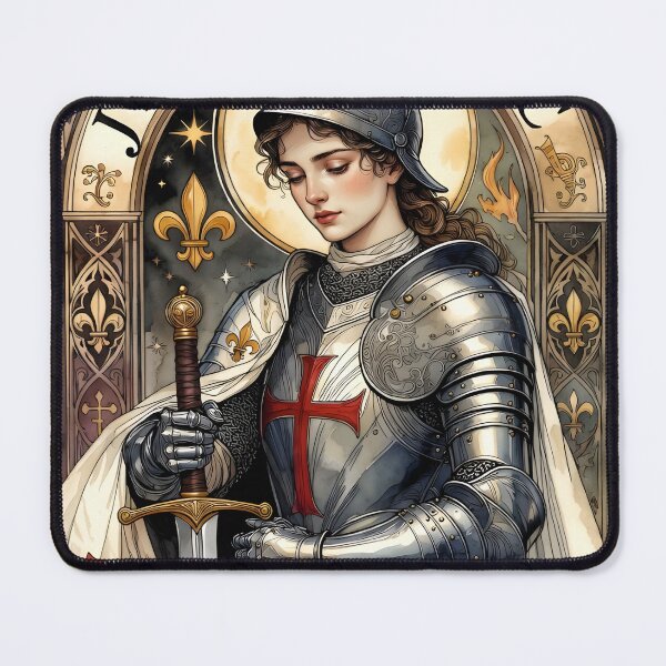 Item preview, Joan of Arc Jeanne D'Arc Patron Saint of Defiant Women Feminist Art Print designed and sold by EDAE.
