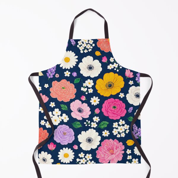 Item preview, Blooming Chaos – Vibrant Floral Pattern on Navy Blue designed and sold by Gravitylessarts.