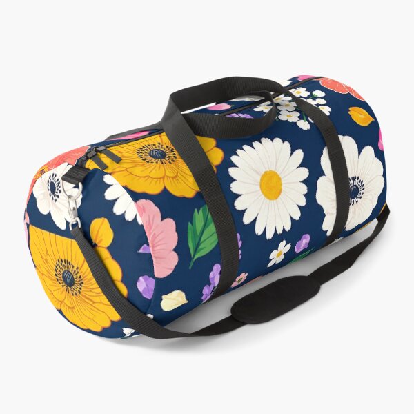 Item preview, Blooming Chaos – Vibrant Floral Pattern on Navy Blue designed and sold by Gravitylessarts.