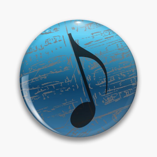 Item preview, Take Note Of The Music Metallic Blue & Black designed and sold by BrightrDayMusicArt.
