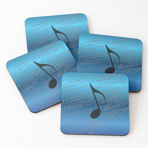 Item preview, Take Note Of The Music Metallic Blue & Black designed and sold by BrightrDayMusicArt.