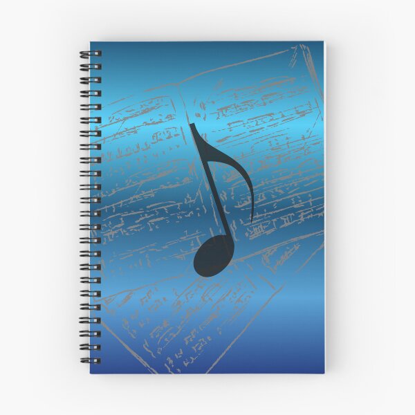 Item preview, Take Note Of The Music Metallic Blue & Black designed and sold by BrightrDayMusicArt.