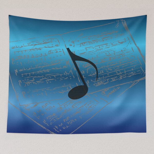 Item preview, Take Note Of The Music Metallic Blue & Black designed and sold by BrightrDayMusicArt.