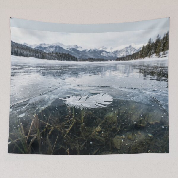 Item preview, Feather frozen in a transparent frozen lake designed and sold by Malisa345.