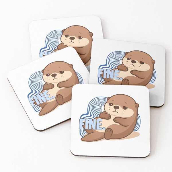 Item preview, Fine. – Tired Otter Funny Relatable Animal Design designed and sold by tellia-kallisto.