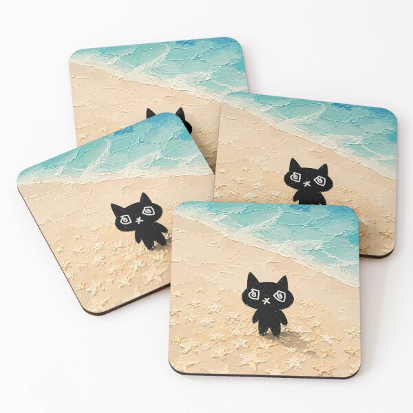 Item preview, Black Cat Star Beach designed and sold by PawsInBloom.
