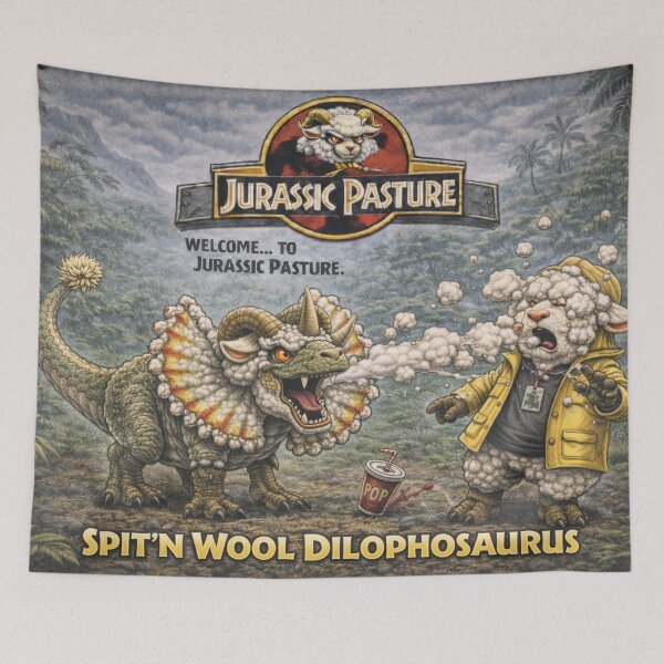 Item preview, Spit’n Wool Dilophosaurus - Jurassic Pasture Fleece Flare designed and sold by Thpoar.
