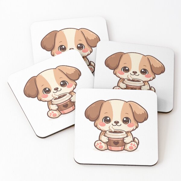 Item preview, Dog Coffee Cute Kawaii Puppy Cozy Coffee Lover Design designed and sold by Cute-Corne.