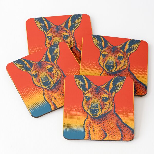 Item preview, Retro Pop Art Wallaby | Vibrant Australian Wildlife Illustration | Bold Outback Animal Aesthetic Design designed and sold by PaintedPixels01.