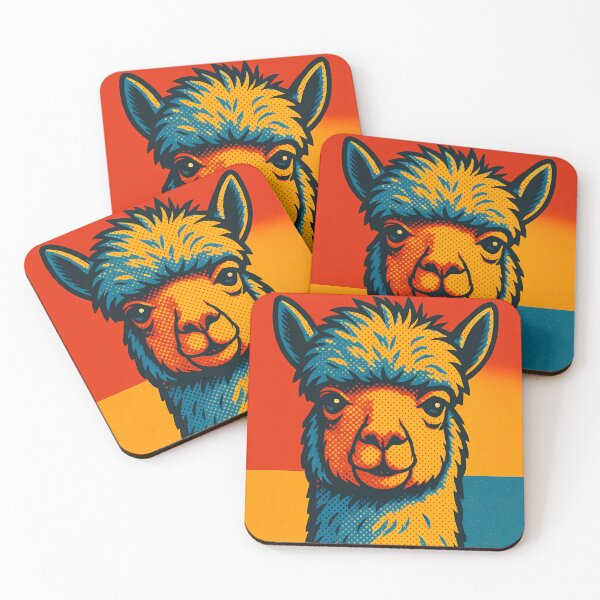 Item preview, Retro Pop Art Alpaca | Vibrant Fluffy Farm Animal Illustration | Bold Cute Pastoral Aesthetic Design designed and sold by PaintedPixels01.